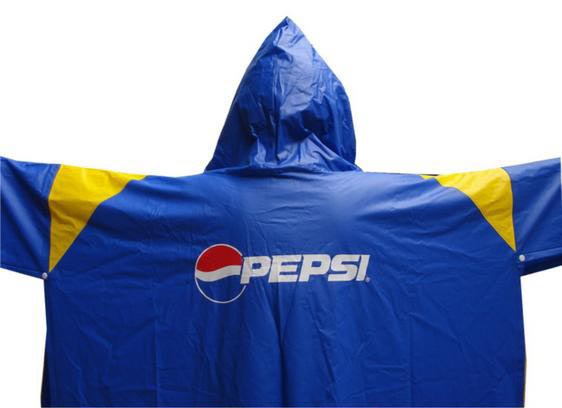 Áo mưa của nhãn hàng Pepsi do Công ty TNHH SX-TM-DV Việt Tỷ sản xuất